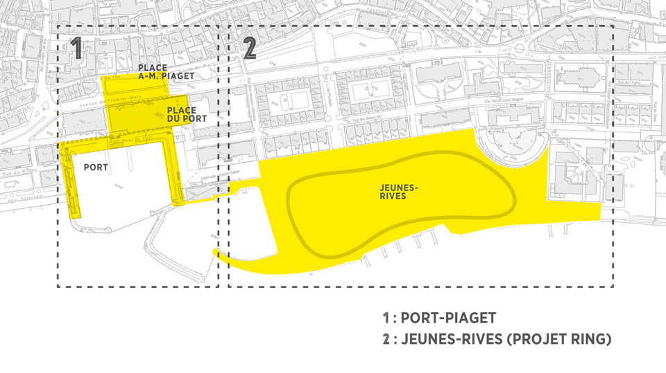 Démarche Participative, Centre et rives 2014 - Plan de la Ville de Neuchâtel