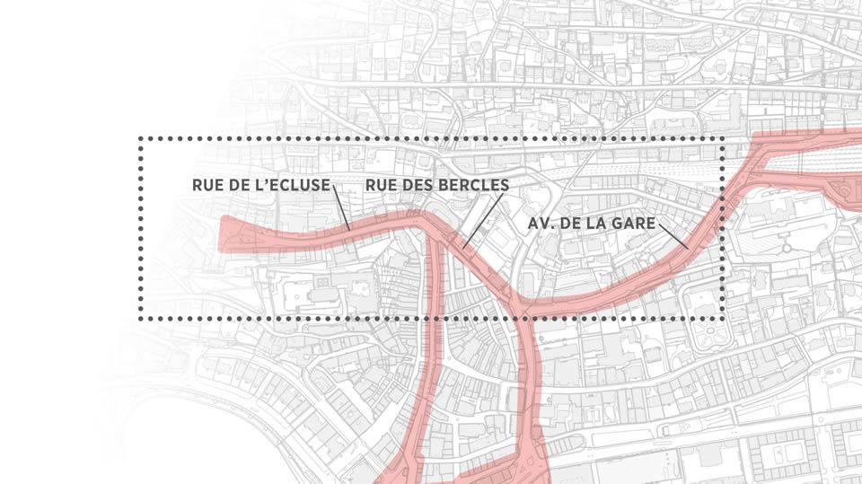 Secteur Rue de l'Ecluse &amp; Avenue de la Gare - Plan de la zone