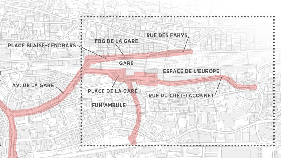 Secteur Alentours Gare - Plan de la zone