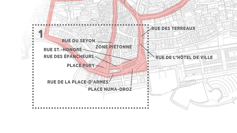 Pury &amp; Numa-Droz, Centre Historique - Plan de la zone